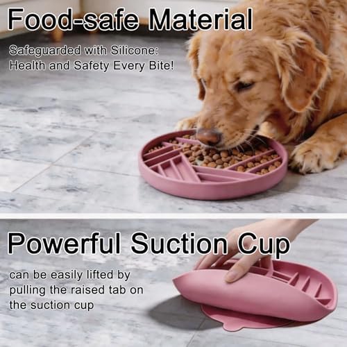 Silicone Slow Feeder Dog Bowl with Suction Base, Anti Choking Pet Bowl - Image 7