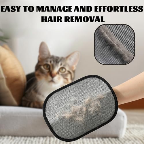 Pet Hair Removal Gloves, Pet Grooming Gloves, 2PCS Newly Upgraded Reusable Electrostatic, Gentle for Dogs & Cats Pet Hair Remover for Furniture, Carpet, Car Seat, Clothes (2PCS) - Image 6