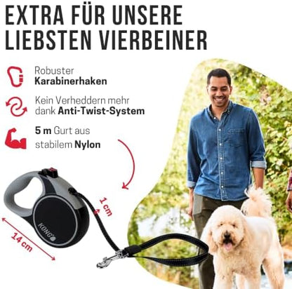 Alcott Kong Terrain Retractable Dog Leash, Large, Blue, 16' Long - Image 3