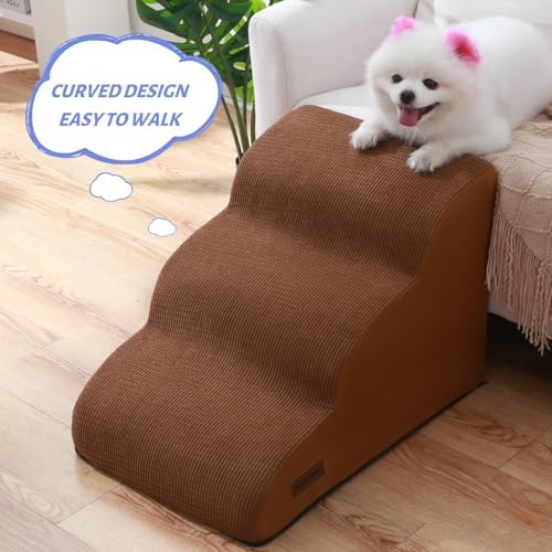 Aodisman Dog Stairs for Small Dogs and Cats,3-Step Pet Ramp for Couch,Chair - Image 3