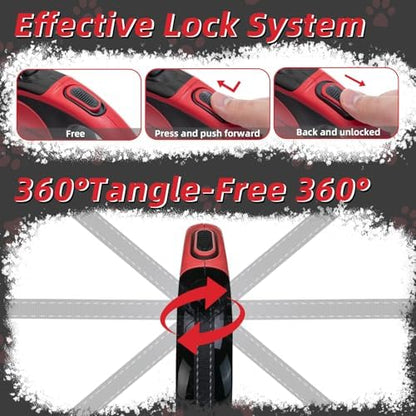 PUPTECK Retractable Dog Leash with Detachable Chew Proof Cable, Red, 16 ft - Image 4