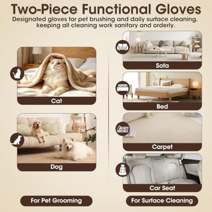 2 Pack Pet Hair Removal Gloves for Dog & Cat, Static Hair Removal Tool - Image 5