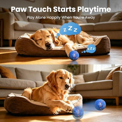 Smart Interactive Dog Toys - Auto Bouncing & Rolling Ball, 3 Interactive Modes, Chew-Resistant E-TPU Material, IPX7 Waterproof, Smart Chase Pet Toy Ball for Medium and Large Dogs - Blue - Image 6