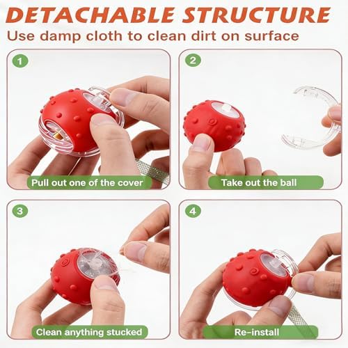 2PCS Interactive Cat Toys for Indoor Cats with 6 Tails, Automatic Cat Toy - Image 6