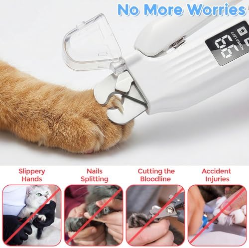 2-in-1 Dog & Cat Nail Clippers and Grinder, Led Pet Nail Trimmers - Image 6