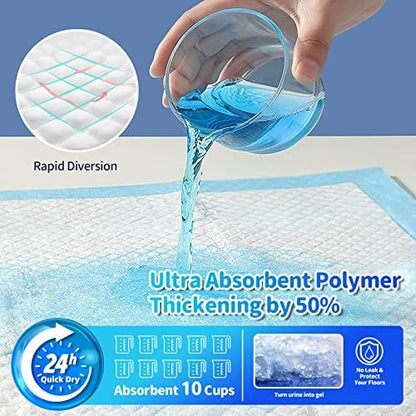 Upgrade Leak-Proof Pet Training and Puppy Pads, Jumbo Pee Pads for Dogs with Thicken Polymer Heavy Absorbency, Quick Dry Disposable Pee Pads for Cats Dogs - 50 Counts - Image 2