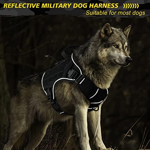 WINGOIN Black Tactical Dog Harness for Large Dogs,No Pull Dog Harness - Image 2