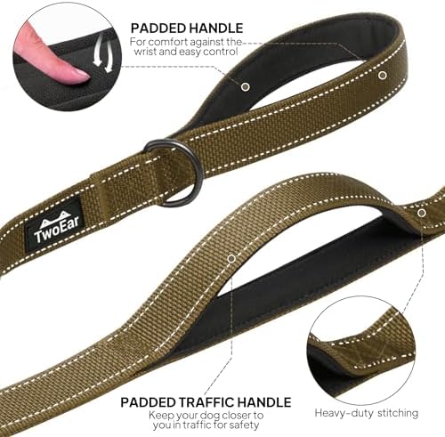 Twoear 6FT 1IN Heavy Duty Dog Leash for Large Dogs with 2 Padded Handles - Image 4