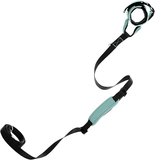 Gooby Wristband Surfer Leash with Traffic Handle - Seattle Blue, 6 FT - Comfortable Handsfree Leash with Adjustable Dual Handle and Additional Hook