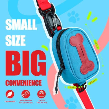 Dog Poop Bag Holder for Various Leashes,Hands Free Dogs Bag Holder with Hook loop/Carabiner Clip,Dogs Poop Bags Rolls Holder-Large Capacity,Dog Walking,Blue - Image 3