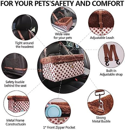 Dog Car Seats for Small Dogs, Upgrade Dog Booster Seat with Metal Frame Construction with Double-Layer Oxford, Perfect for Small Pets,XL-UP TO 20LBS - Image 4
