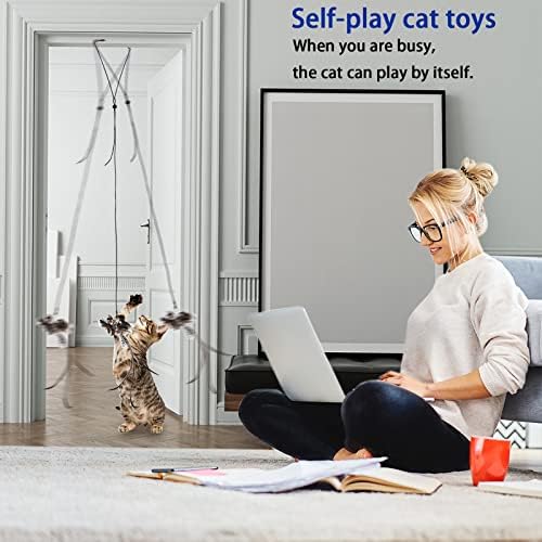 Hanging Cat Toy Bird Door Flying Kitten Play Indoor Interactive - Image 2