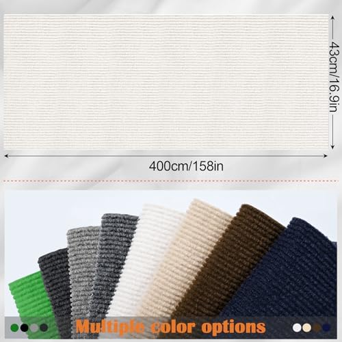 Cat Scratch Furniture Protector - 158" x 17" Trimmable Self-Adhesive Cats Claws Scratch Pads, DIY Cat Climbing Couch Protector for Scratch Post Cat Tree Replacement Indoor (Cream White) - Image 2