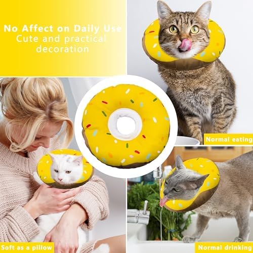 Seyezo Cat Cone Collar, Adjustable Cat Recovery Cone Waterproof Yellow - Image 4