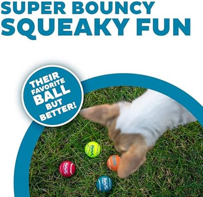 Outward Hound Squeaker Ballz – Squeaky Tiny Tennis Balls for Small Dogs Under 15 lbs, Fetch & Training, X-Small (1.5"), 4-Pack - Image 2