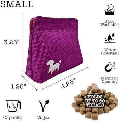 Small Dog Treat Pouch – Slim Magnetic Pocket Dog Treat Bag for Walking & Training – Discreet Clip On Treat Pouch for Leash, Waistband or Pocket – Mess Free Storage (Pink) - Image 4