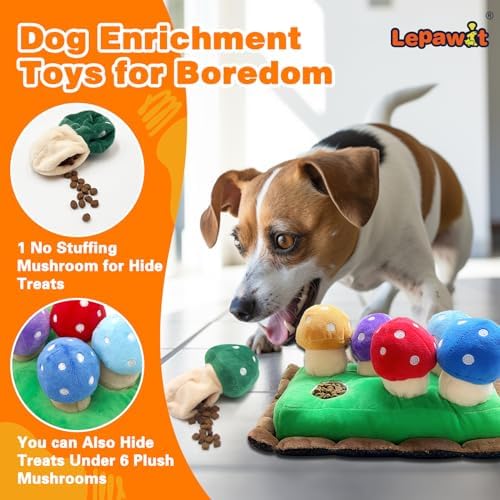 Hide and Seek Dog Toys, Squeaky Interactive Puzzle Dog Toys for Boredom and Stimulation, Dog Enrichment Toys for Small and Medium Dogs (Mushrooms, Pack of 7) - Image 2