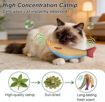 Autumn Knife Fish Cat Toy, 4 Pack Catnip Toys - Image 3