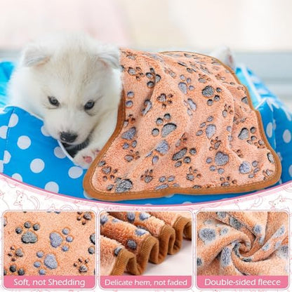 Tegeme 12 Pcs Puppy Blanket for Cat, 23 x 16 Inch Pink, Beige, Camel - Image 3