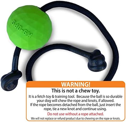 K9 Ops Dog Ball on a Rope Moki Tug Toy - Solid Rubber Fetch Training Reward - Large Dogs Tugs Durable Aggressive Chewers (Envy Green, MD/LG) - Image 2