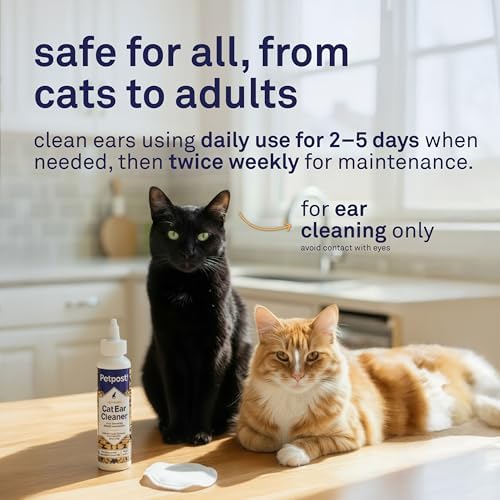 Petpost | Cat Ear Cleaner - Best Ear Remedy for Cats - Natural Coconut Oil Treatment Drops - Alcohol & Medicine Free - 8 oz. - Image 5