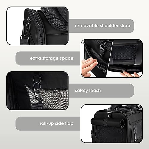 TSA Airline Approved PU Leather Luxury Pet Carrier - Size XS/S - for Small Dogs and Cats - Image 4