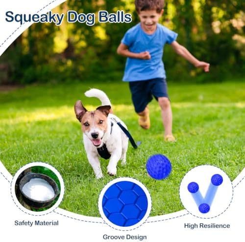 Indestructible Squeaky Dog Ball for Aggressive Chewers, Rubber Interactive Dog Toy for Teething, Relieving Anxiety. Chew Toy for Large, Medium Breeds, Outdoor & Indoor Ball. - Image 4