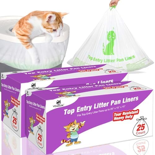 Cat Litter Box Liners Compatible with Top Entry Litter Pans Model by VoagLukPetLife