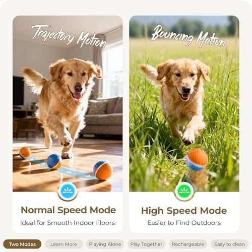 Interactive Dog Toys: Shaky Dog Ball with LED Lights, Automatic Moving Dog Toys for Aggressive Chewers, Dog Toys for Large Dogs, Vibrating Dog Toy Balls for Large Breed - (3.74 in Diameter) - Image 2