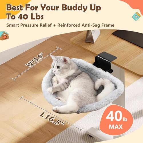 Extra-Sturdy Cat Desk Bed with Heavy-Duty Clamp - Image 5