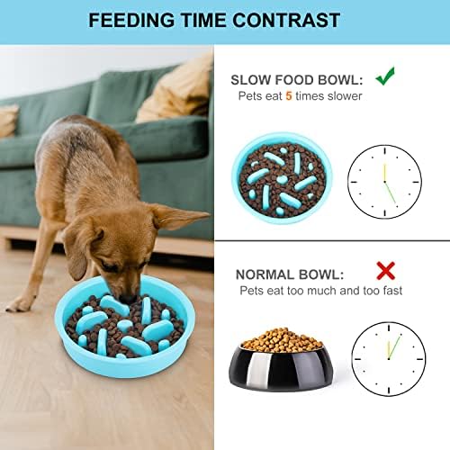 Slow Feeder Dog Bowls 3 in 1 Stainless Steel Food Water Bowl to Slow Eating - Image 2