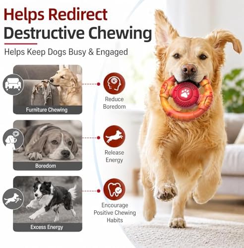 Pamlulu Tough Dog Toys for Aggressive Chewers, Indestructible Dog Toy for Large Dogs, Nylon Chew Toys for Medium Large Breed, Interactive Dog Toys to Keep Them Busy, Dog Birthday - Image 6