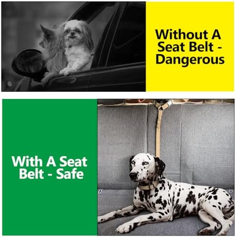 Plutus Pet Dog Seat Belt for Car Headrest, Reflective with Elastic Bungee - Image 3