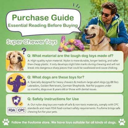 Fuufome Dog Toys for Aggressive Chewers: Dog Chew Toys for Medium Large Dog - Image 2