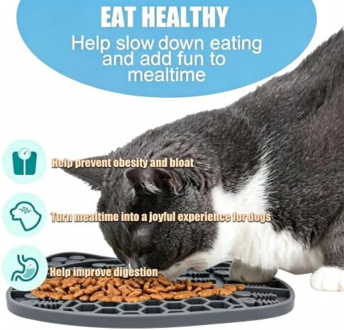 Lick Mat for Dogs and Cats, Anxiety Relief Licking Pad, Boredom Reducer, Snuffle Mat, Keeps Pets Busy, Perfect for Bathing and Grooming, 1 Pack (1Pack Darkgrey) - Image 5