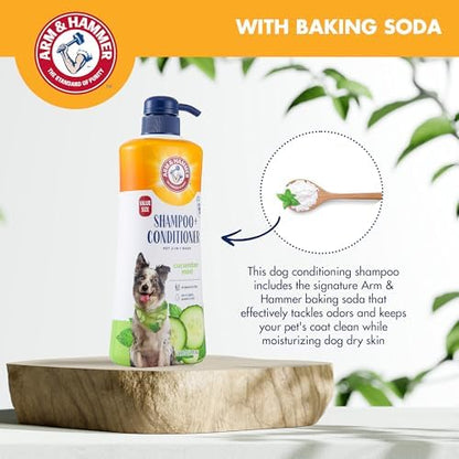Arm & Hammer 2-in-1 Dog Shampoo & Conditioner, Cucumber Mint, 24 Fl Oz - Image 3