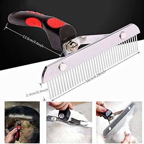 Long Tooth Undercoat Grooming Rake + Curved-Tooth Detangling Comb - Image 3