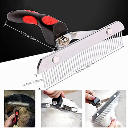 Long Tooth Undercoat Grooming Rake + Curved-Tooth Detangling Comb - Image 3