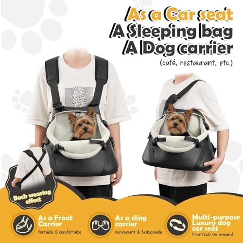 WOYYHO Luxurious Dog Booster Car Seat for Tiny Dogs up to 7 lbs - Image 5