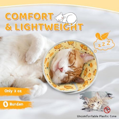 Cat Cone Collar Soft to Stop Licking, Adjustable, Foldable Lightweight Kitten Cones After Surgery Recovery for Cats & Kittens, Cat Cone Alternative, Easy Eating (Orange, S) - Image 2