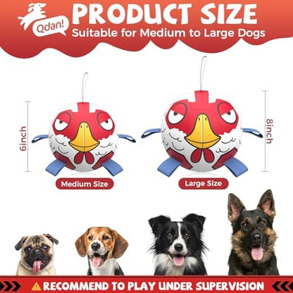QDAN Dog Ball, Dog Soccer Ball Toy with Straps, Outside Dog Toys,6 Inch - Image 4