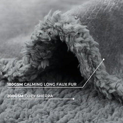 Luciphia Waterproof Bed Blanket Washable, Soft Sherpa Fleece Puppy Reversible Throw Blankets for Medium Large Dog Cat, Furniture Cover Protector Couch from Liquid Pee and Pet Fur, Light Grey,85" x 57" - Image 4