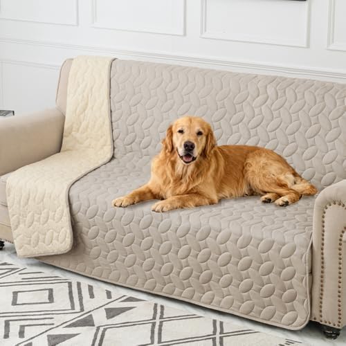 Ameritex Waterproof Pet Bed Cover Anti-Slip Dog Bed Blanket for Sofa and Furniture Waterproof New Pattern Design (Khaki, 82x82 Inch (Pack of 1)) by Ameritex