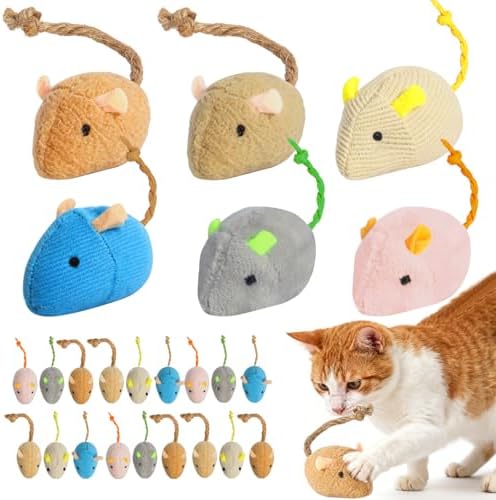 24 Pack 2.36" Colorful Cat Mouse Toy with Catnip for Indoor Cats by Unknown