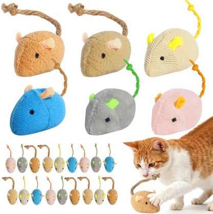 24 Pack 2.36" Colorful Cat Mouse Toy with Catnip for Indoor Cats by Unknown