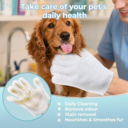 Pet Glove Wipes for Dogs and Cats, Dog Washing Gloves, Individually Wrapped - Image 3