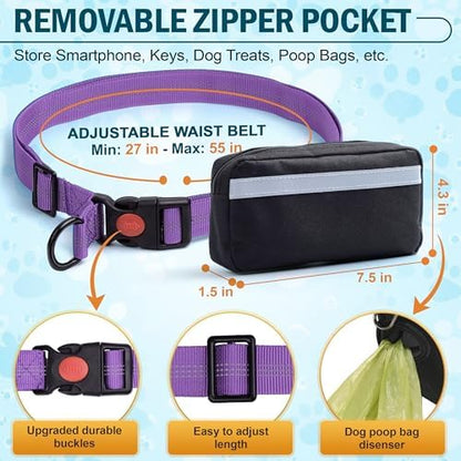 Hands Free Dog Leash for 2 Dogs, Waist Leash with Dual Bungee - Image 5