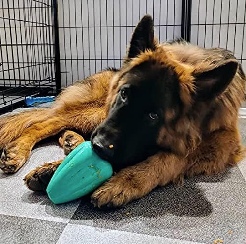 Chew King by Mammoth Premium Treat Dispensing Dog Toy, Durable Natural Rubber Chew Toy, Safety Air Vent, Interactive Enrichment Toy for Aggressive Chewers, Medium Pack of 2- Teal