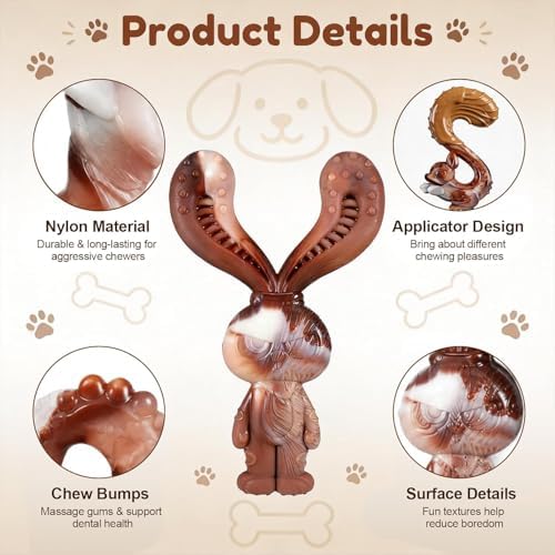 Indestructible Dog Toys for Aggressive Chewers, Tough and Durable Chew Toys for Large Medium Dogs, Interactive Dog Chew Toys to Keep Them Busy (B Squirrel) - Image 6