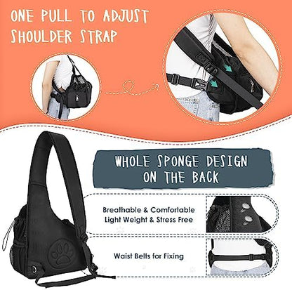 Lukovee Pet Sling, Hands Free Hard Bottom Papoose for Puppy Small Dogs - Image 4